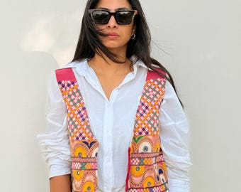 Unique waistcoat / sustainable embroidered blouse / fancy waist jacket / banjara sleeveless vest jacket