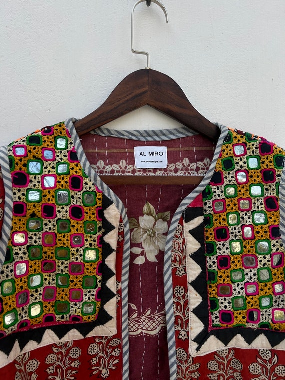 Round neck  Embroidered Patchwork Jacket for wome… - image 4
