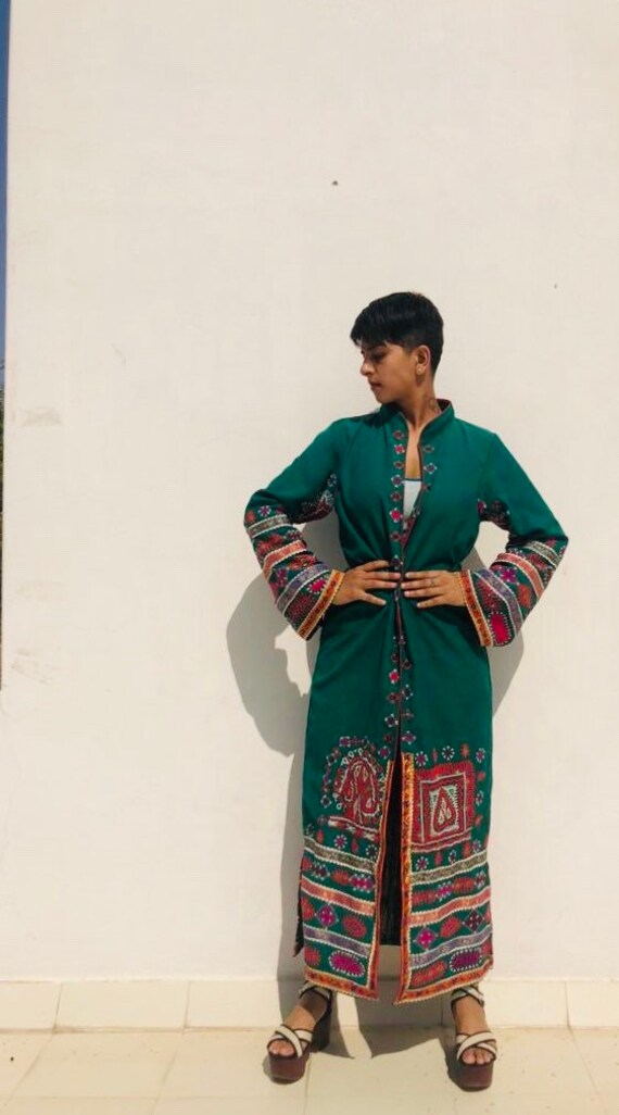 embellished duster coat