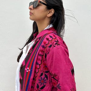 Festival robe women, Boho kimono duster /applique shrug / multicoloured unique kimono robe /  embroidered long coat