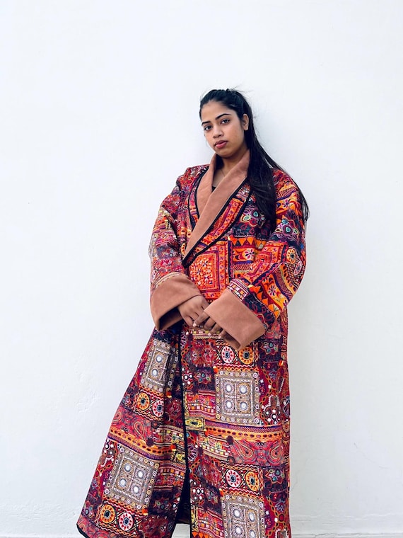 Abrigo largo exclusivo para mujer, abrigo largo multicolor