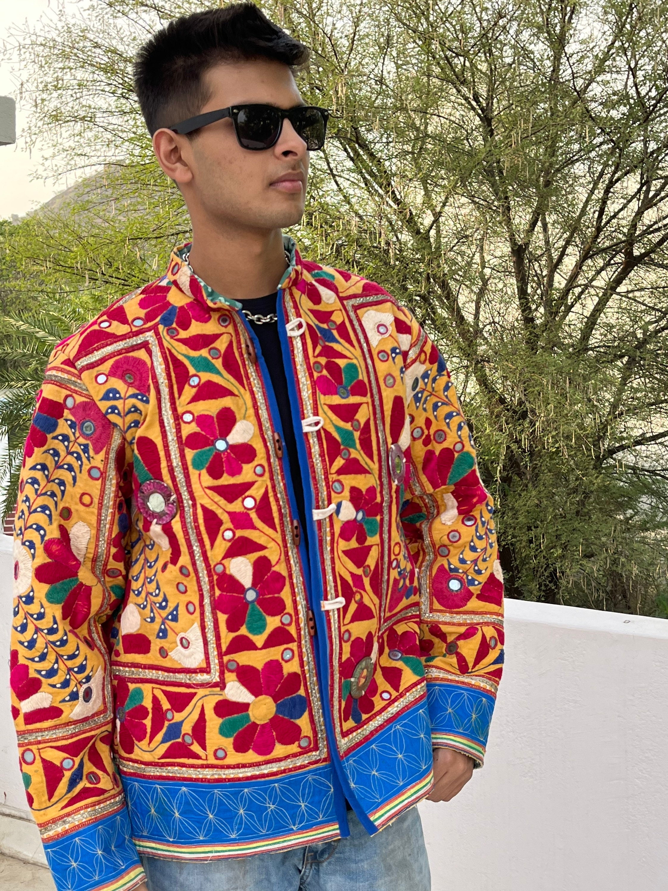 Unique Jacket for Men / Embroidered Multicoloured Coat Unique Jacket for Men / Embroidered Multicoloured Coat
