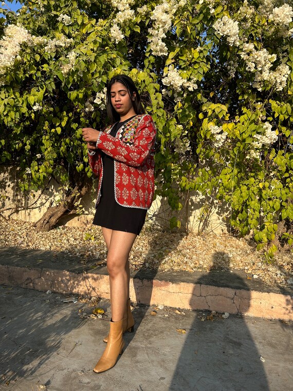 Round neck  Embroidered Patchwork Jacket for wome… - image 8