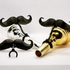 Clip-on Mustache for Brass Mouthpieces - Gift for Trumpet, Trombone, French Horn, and Tuba Musicians