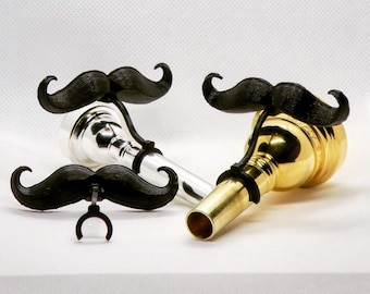 Clip-on Mustache for Brass Mouthpieces - Gift for Trumpet, Trombone, French Horn, and Tuba Musicians