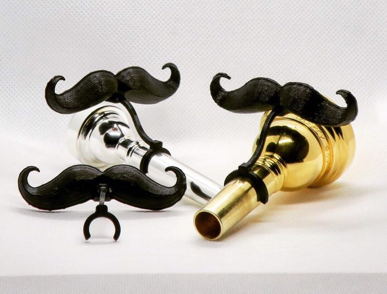 Clip-on Mustache for Brass Mouthpieces - Gift for Trumpet, Trombone, French Horn, and Tuba Musicians