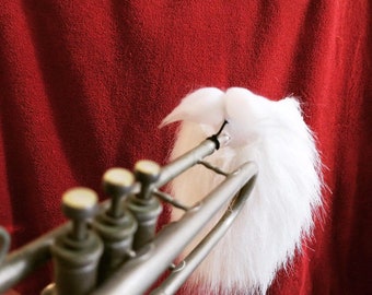 Clip-on Santa Beard for Brass mouthpieces. Trumpet, Trombone, Euphonium, Baritone, French Horn, Tuba