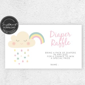 Carte tombola Baby Shower à imprimer | Téléchargement immédiat | A108