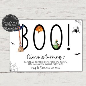 Invitation anniversaire Halloween | Anniversaire sorcier | Potions magiques | Téléchargement immédiat |