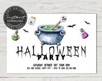 Halloween invitations INSTANT DOWNLOAD | Halloween party invitation | | Digital template