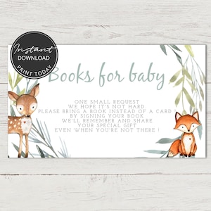 Jeu Baby Shower animaux de la Forêt à imprimer, Téléchargement immédiat, Un livre pour bébé | A106
