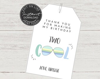 Tarjeta de agradecimiento de cumpleaños genial | Decoración del segundo aniversario para descargar e imprimir.