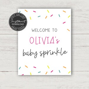 Baby sprinkle welcome sign | INSTANT DOWNLOAD | 8x10 and 16x20 sizes | A109