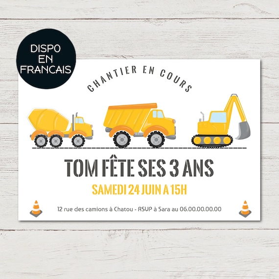 Construction Birthday Invitation Editable Party Invitations