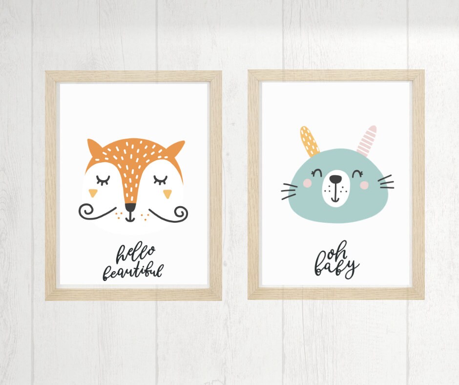 Affiche chambre bébé à imprimer Décoration murale scandinave Etsy France