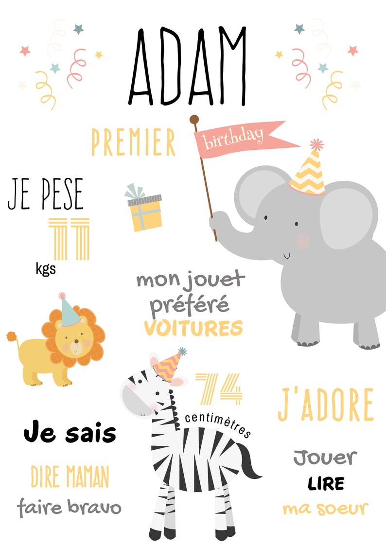First Birthday Board Birthday Sign Printable Poster | Etsy