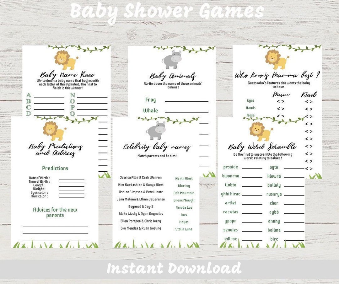 Printable Baby Shower Games Package - Instant Download - Etsy