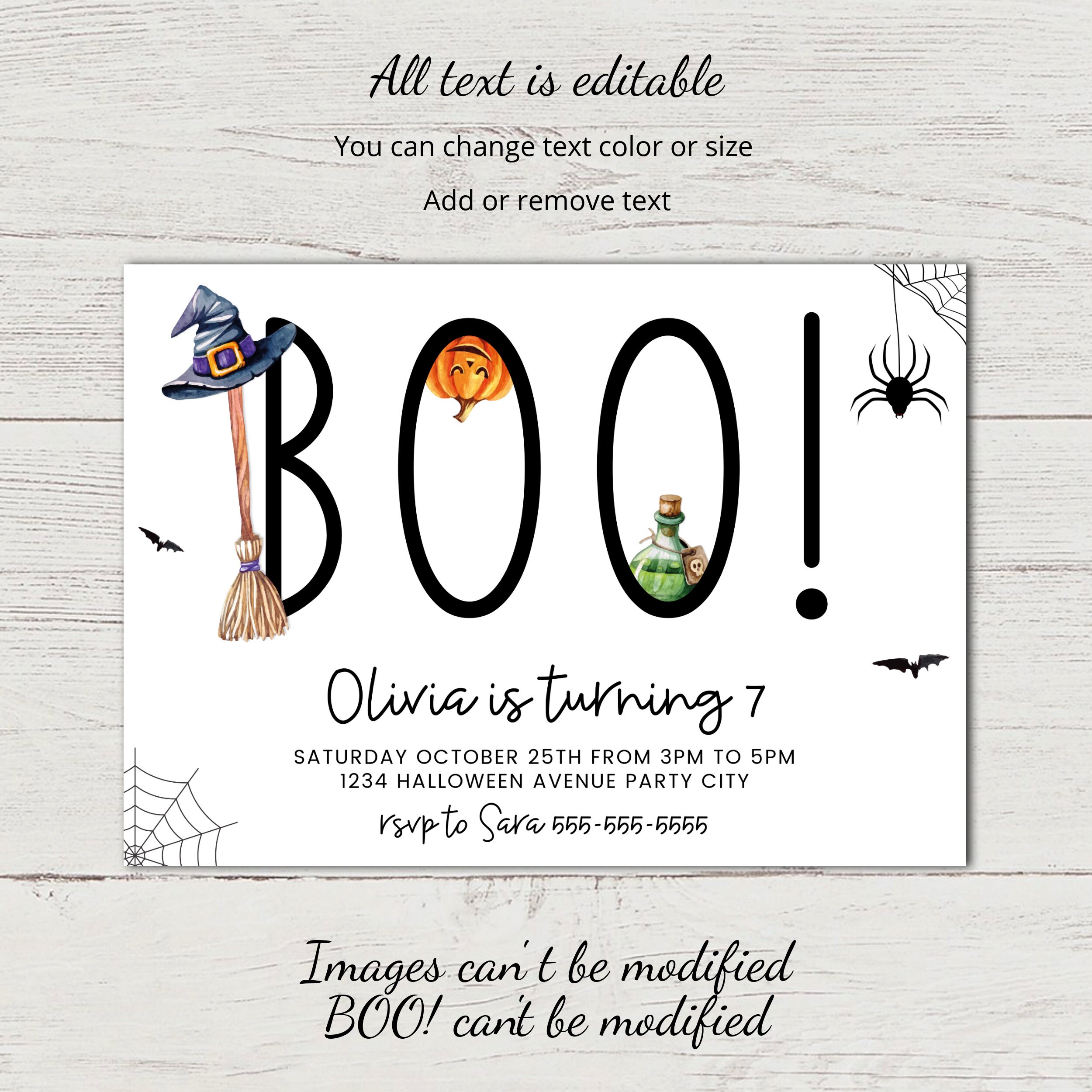 Halloween Birthday Invitation INSTANT DOWNLOAD Halloween Party