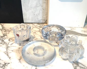 ONE Orrefors Capella Votive or ONE Iittala Nappi Votive or ONE Kosta Boda Rosebud Votive or ONe Dansk Candle Holder / Votive