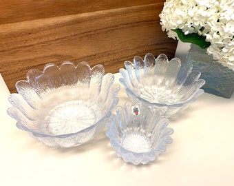HOLMEGAARD SW Series THREE Bowls, Votive Tea Light / Sidse Werner, Denmark, 1970's, Original Label