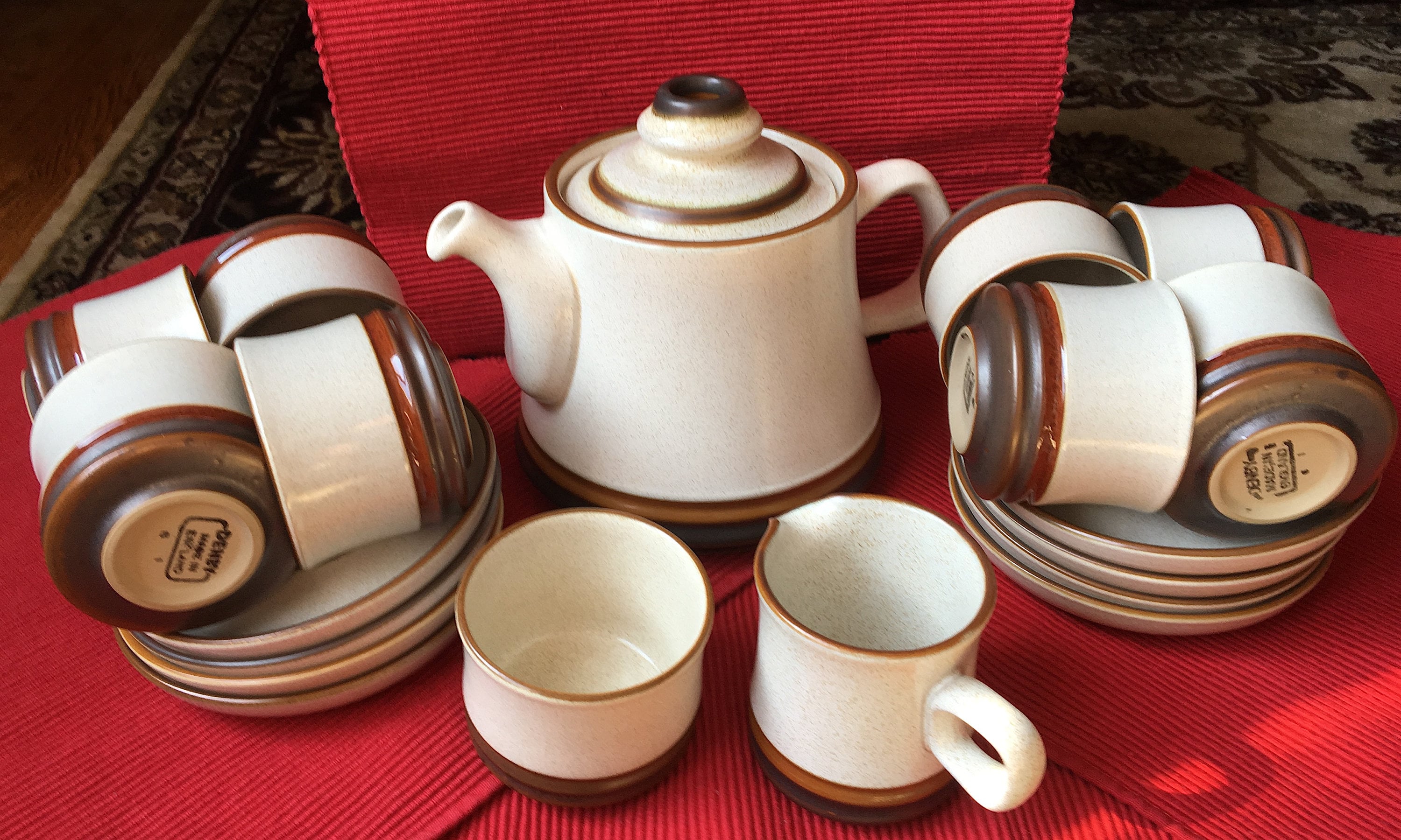 Denby Potters Wheel Series SET Of Four Denby POTTER'S WHEEL Rust