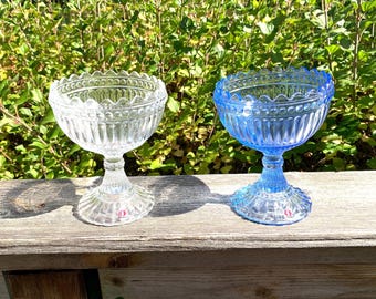 ONE Iittala 6 Inch Clear Mariskooli Bowl Or ONE Iittala Aqua Blue Maribowl, Marimekko Footed Glass Bowl