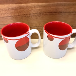 TWO Starbucks Holiday 18 oz Coffee Mugs, Red Ornaments, Christmas Mugs, Coffee Cups