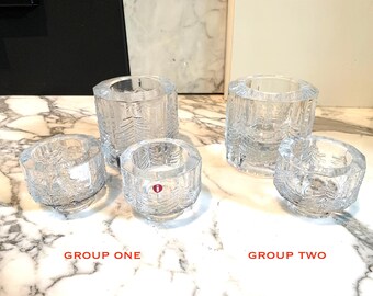 TWO SETS of Iittala KUUSI (Spruce)  Candle Holders, Designed by Jorma Vennola, One Set of Three Votives Or One Set of Two Votives