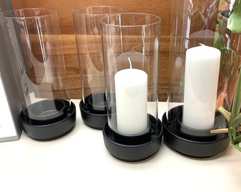 UN portavelas Stelton Hurricane Lantern, TRES 9,5 pulgadas y UNO de 11,25 pulgadas disponibles, diseñado por Maria Berntsen, cajas originales