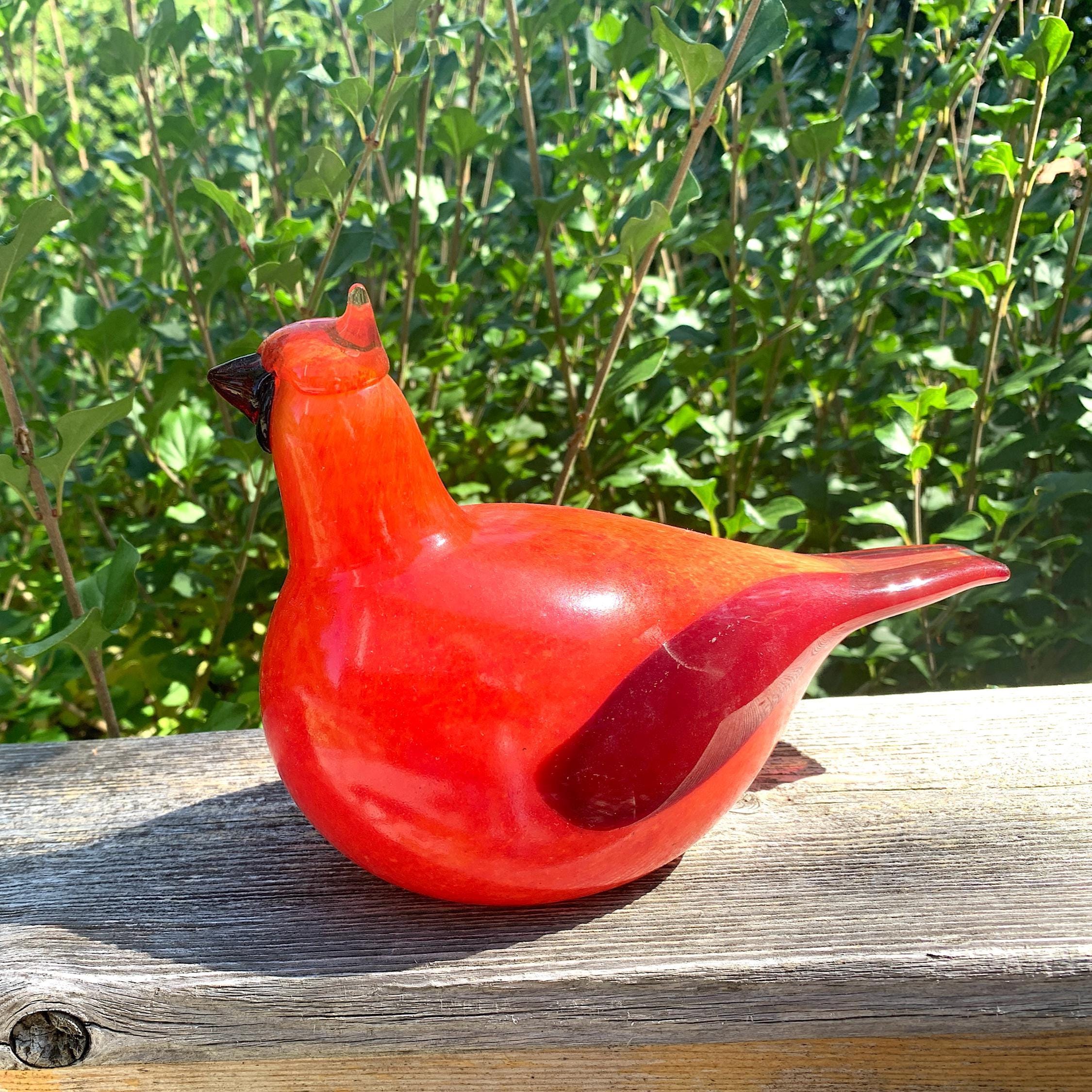 Oiva Toikka Red Cardinal (kardinaali), Rare Vintage Art Glass Bird 
