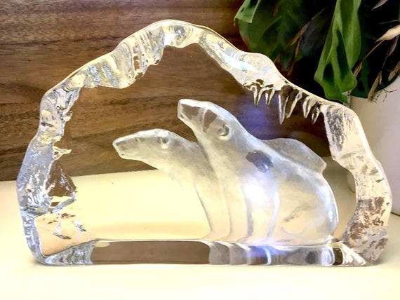 Kosta Boda 98580 G Warff Signed Crystal Sculpture 3 12 Tall Abstract Glass Paperweight Vintage Kosta Boda Twisted Glass Paperweight