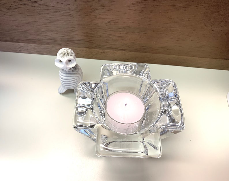 ORREFORS Max Crystal Votive / Tea Light Candle Holder Design Etsy