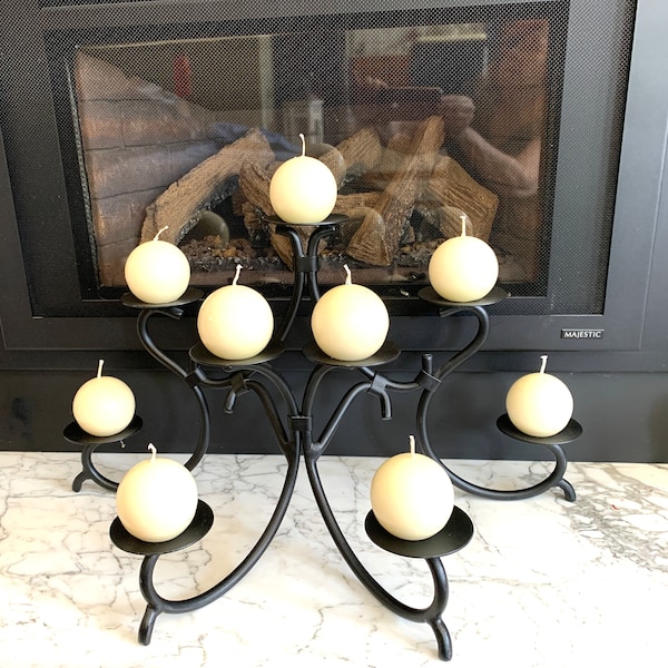Fireplace Metal Candelabra, 9 Candle Candle Holder