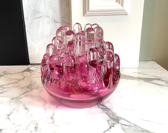 Unique Kosta Boda POLARIS Extra Extra Large PINK Hues Tealight, Votive, Candleholder, POLAR
