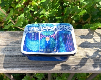 Royal Copenhagen Fajance Three Wise Men Lidded Butter Trinket Box, Beth Breyen, Tenera Serie, Scandinavian Modern, Danish Modern, 130/2823