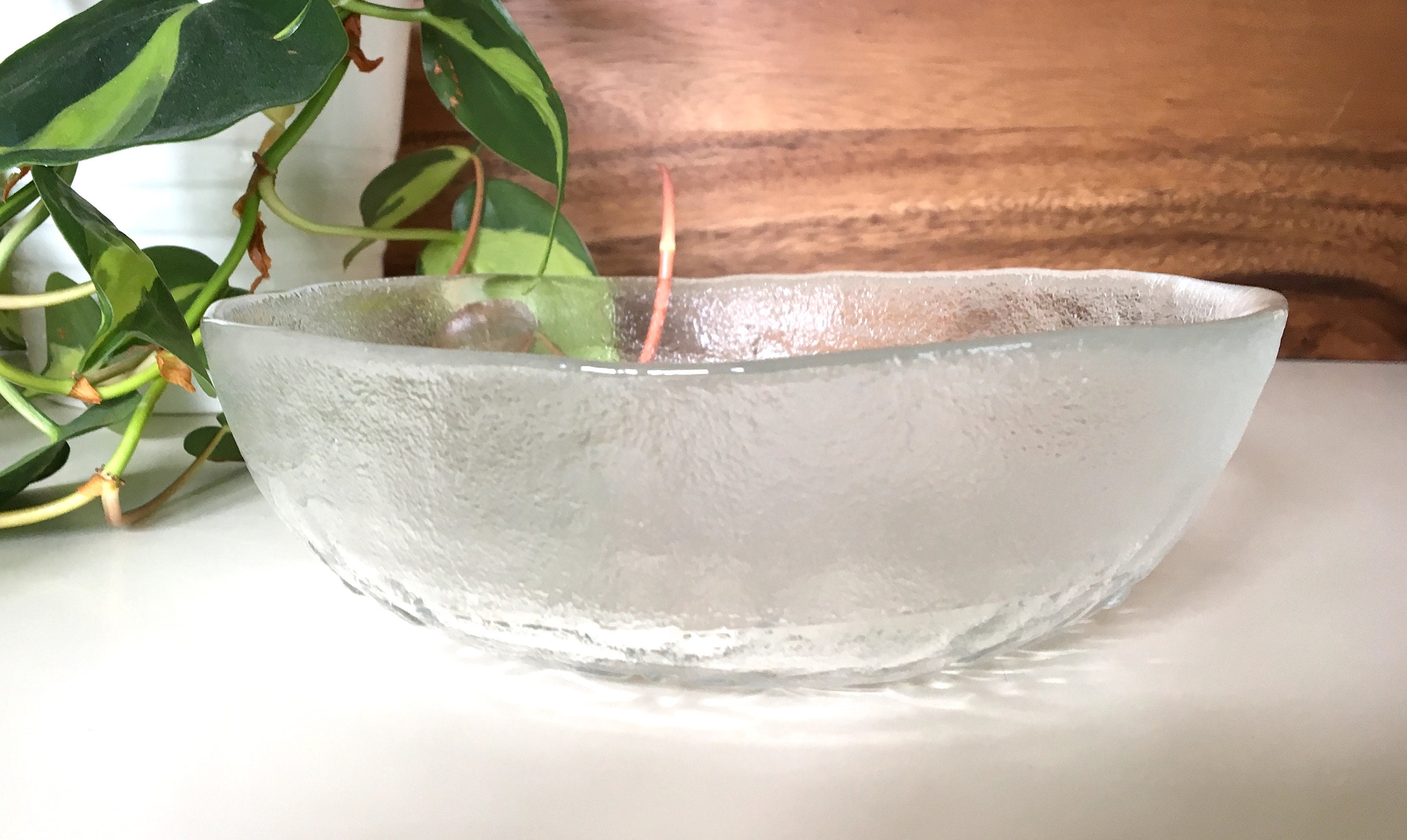 Humppila RIIKINKUKKO Peacock Glass BOWL, Designed by Raija