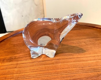 Vintage Folke Walving Målerås Crystal Polar Bear Sculpture, Polar Bear Figurine, Paperweight, Vintage Scandinavian Design, Signed