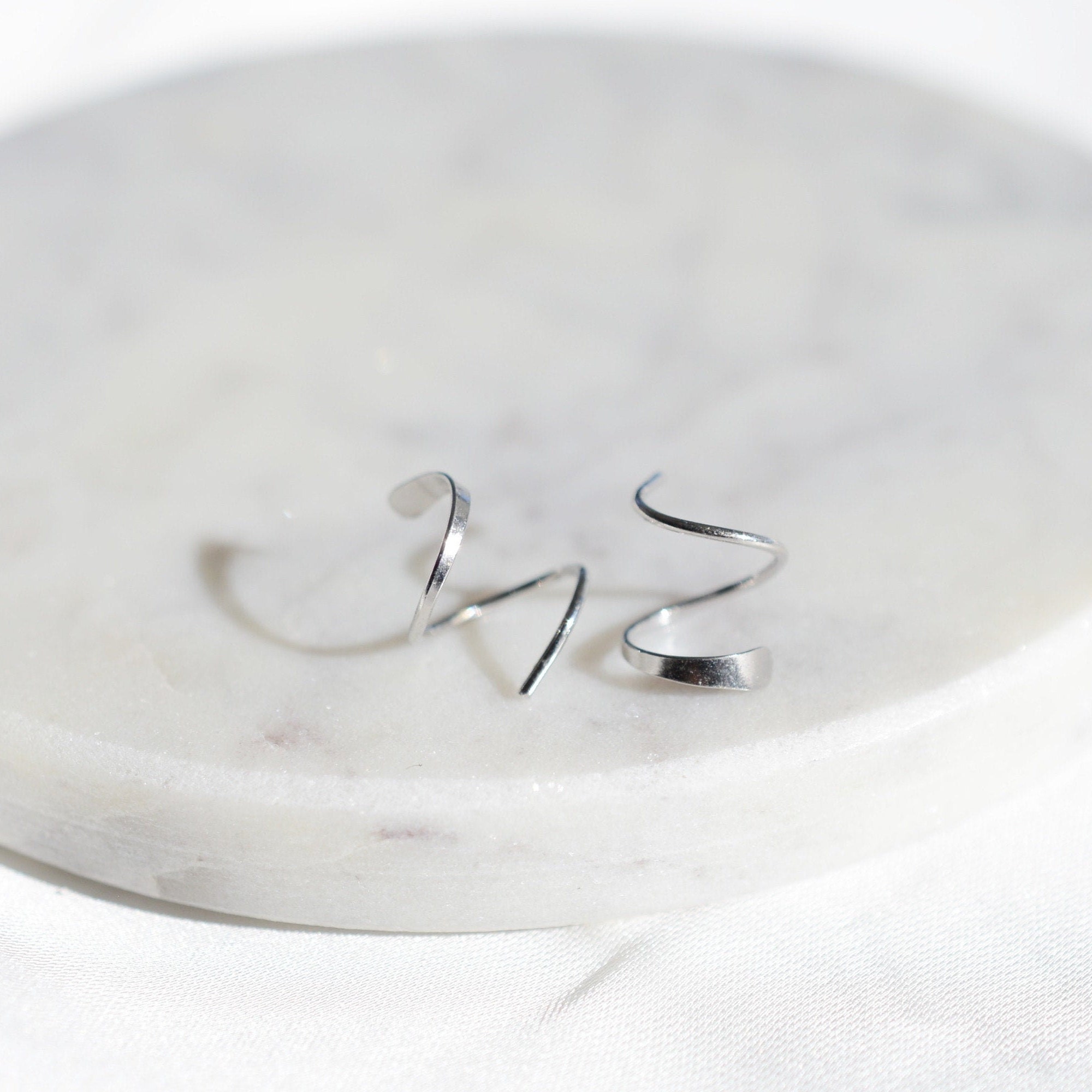 Double Hoop Earrings Small Hoop Earrings Spiral Earrings Etsy Canada