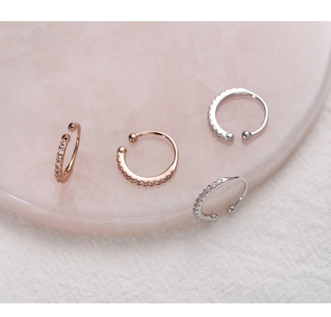 Dainty Ear Cuff, Lobe Cuff, Tiny Gold Ear Cuff, Dainty Cuff, Conch Cz Ear Cuff, Huggie Cz Ear