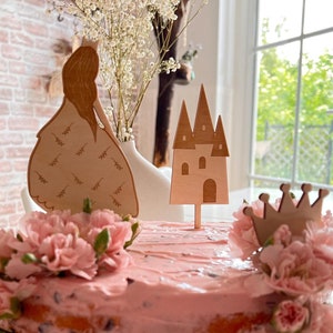 Prinzessin Cake Topper | Schloss | Märchen | Holz | Tortendeko | frillydesigns