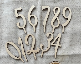 Personalized Number Cake Topper – Birthday Decoration for Kids & Adults – Wooden Cake Topper | frilly designs
