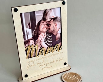 Standing Wooden Picture Best Mom Picture Frame | Birthday Gift for Mom | Mother's Day Gift | Mother's Day Gift | frillydesigns