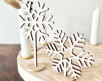 2er Set Schneeflocken Stecker Geburtstagskranz |Geburtstagsteller aus Holz für Kinder | frilly designs