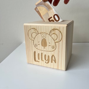 Personalisierte Spardose Holz Spardose mit Name Personalisierte Geschenk | frilly designs