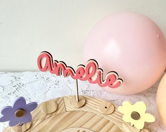 Personalisierter Caketopper Name aus Acryl mit 3D-Effekt | Geburtstagskind | Kuchenstecker Geburtstag Kind | frilly designs