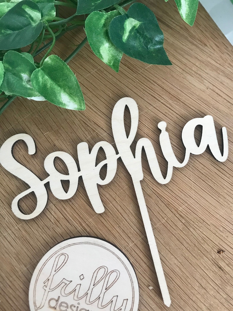Einhorn Cake Topper Personalisiert wunschname Einhorn Geburtstag Sterne Zahl Holz Kuchenstecker Geburtstag Kind | frilly designs afbeelding 6