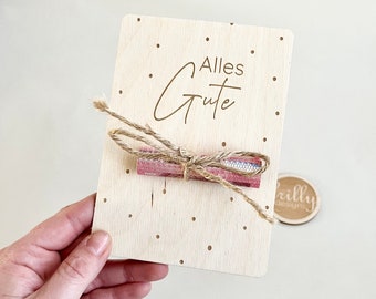 Wooden gift card | Cash gift | Wooden card | Wooden card | Wish fulfiller | frilly designs