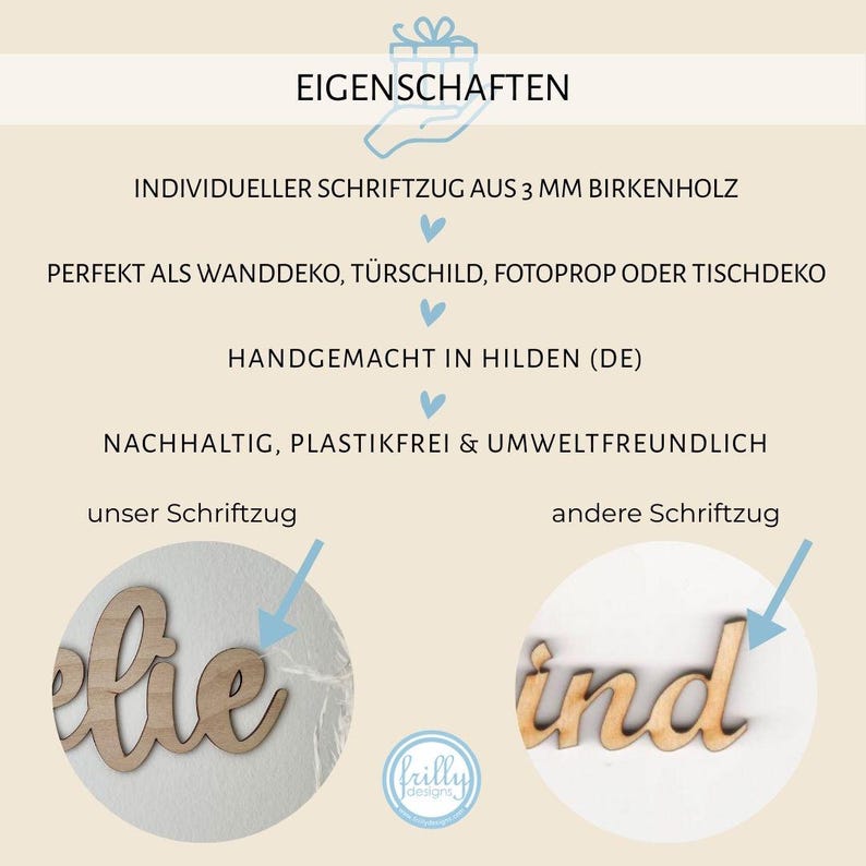 May include: A wooden sign with the word "Liebe" (German for "love") and the word "ind" (German for "and"). The sign is made of 3 mm birch wood and is perfect for a variety of uses, including wall decor, door signs, photo props, and table decorations. The sign is handmade in Hilden, Germany, and is made with sustainable, plastic-free, and environmentally friendly materials.