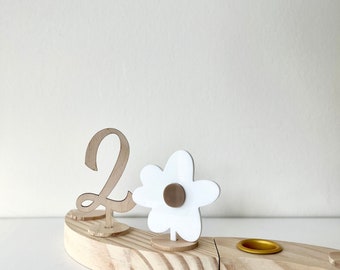 Blume - Gänseblumchen Stecker für Unser Geburtstagskranz | Geburtstagsteller | Einzigartiges Geschenk zur Geburtstag und mehr|frilly designs