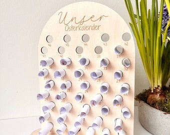 Personalisierter Osterkalender aus Holz mit 40 liebevoll gestalteten Aktivitäten für die Oster-Vorfreude, Fastenkalender | frilly designs